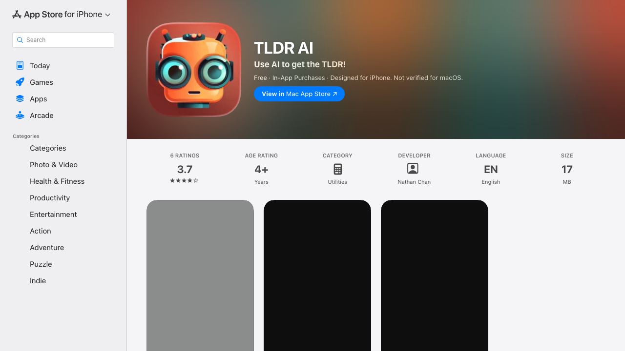 TLDR AI 网站截图