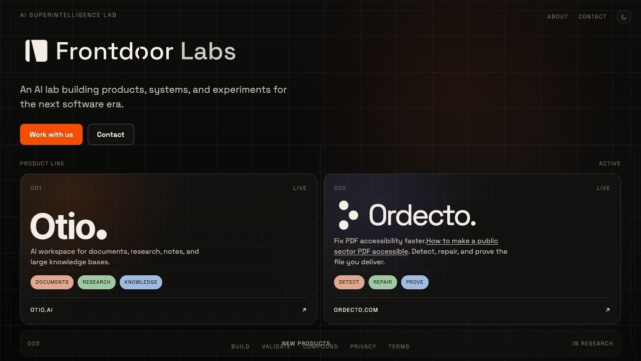 Frontdoor website screenshot