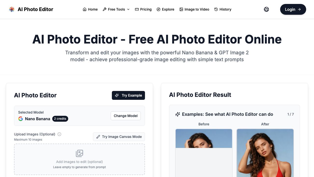 AI Photo Editor - 2 website screenshot