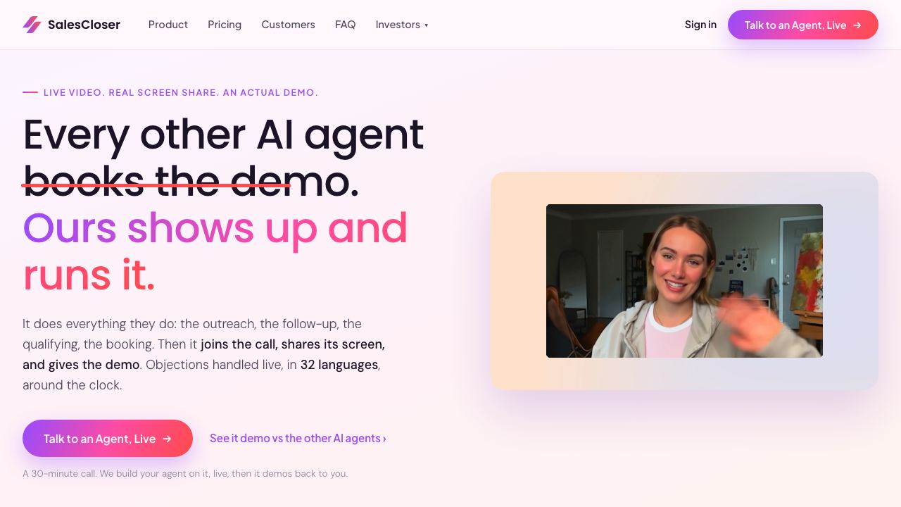 SalesCloser AI 网站截图
