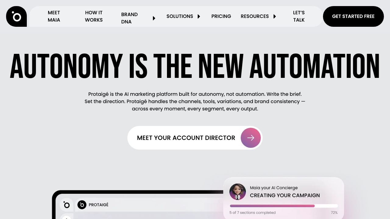 Protaigé website screenshot