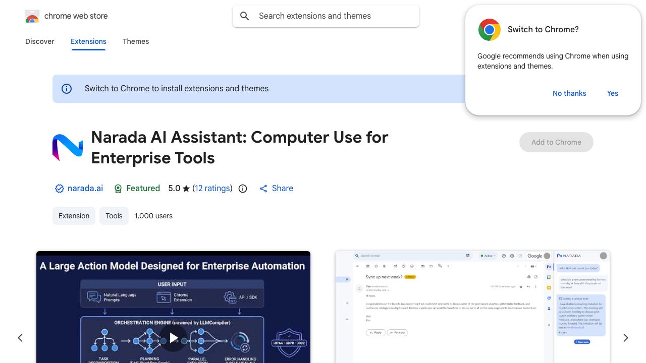 Narada AI Assistant: Chat With Your Tools 网站截图