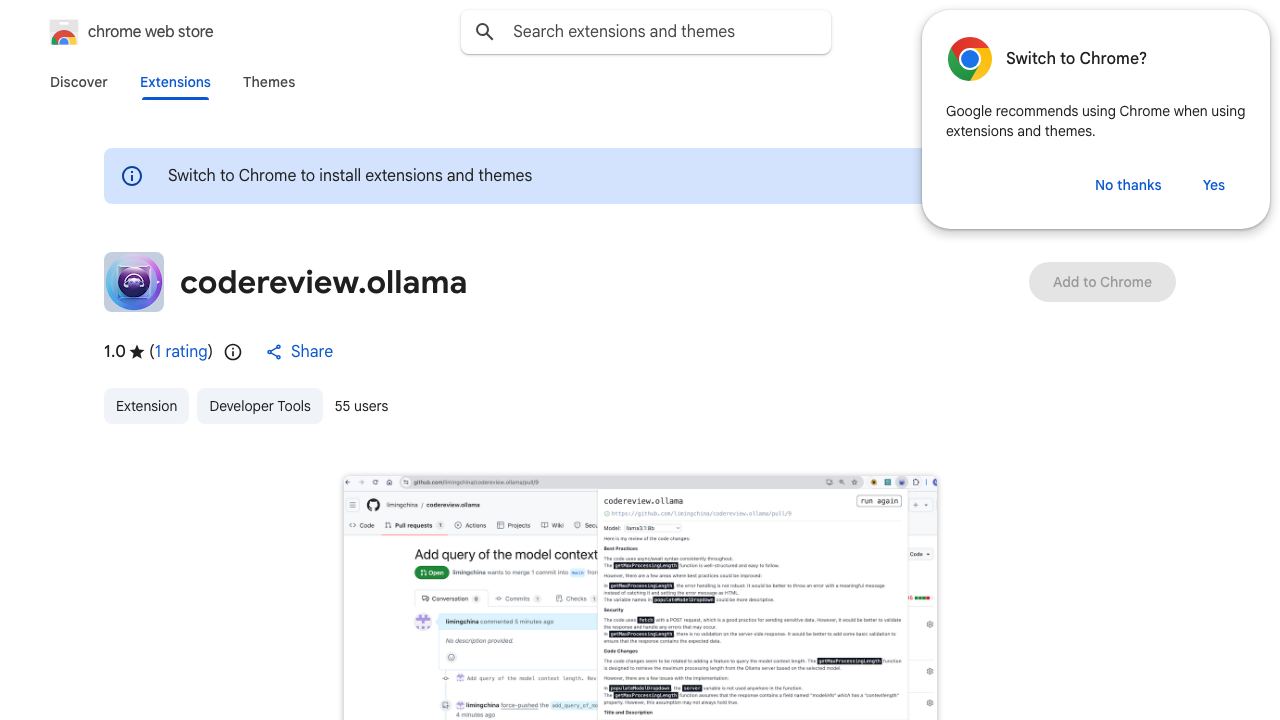 codereview.ollama 网站截图