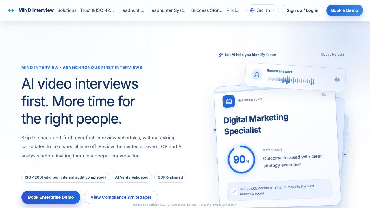 MIND-Interview website screenshot