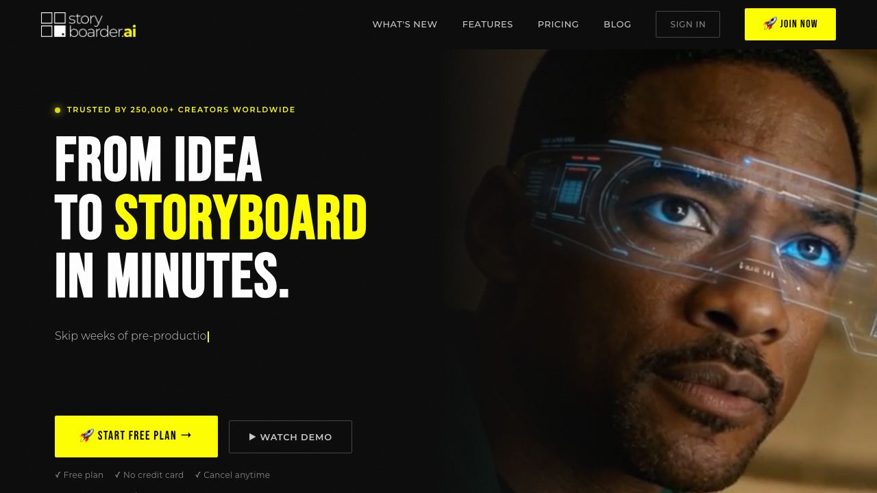 Storyboarder.ai website screenshot