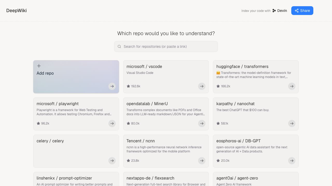 DeepWiki by Congnition website screenshot
