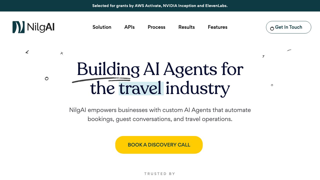 NilgAI Travel website screenshot