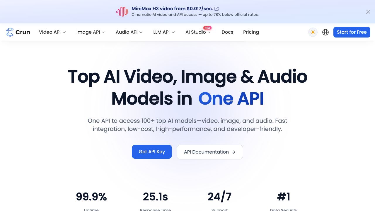 Crun AI website screenshot