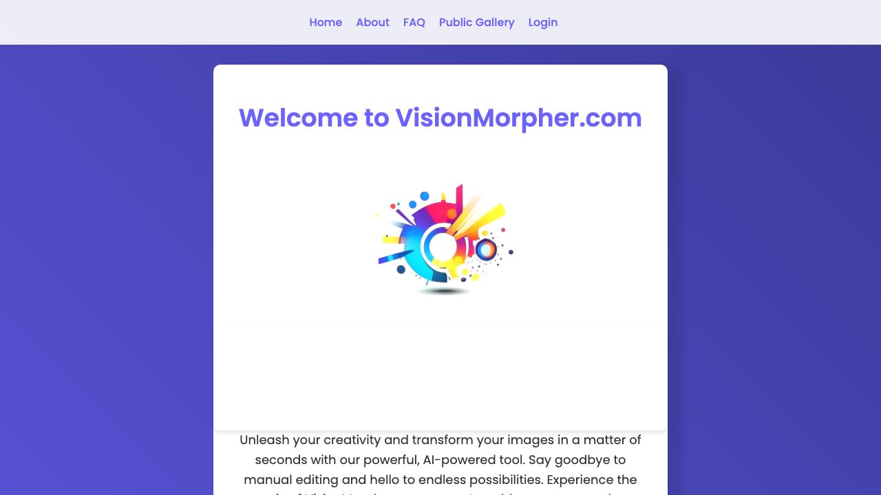 VisionMorpher website screenshot