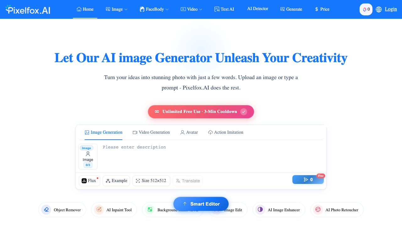 Pixelfox AI 网站截图