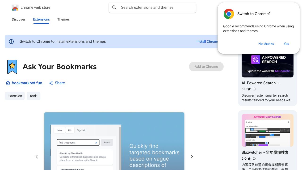 Ask Your Bookmarks 网站截图