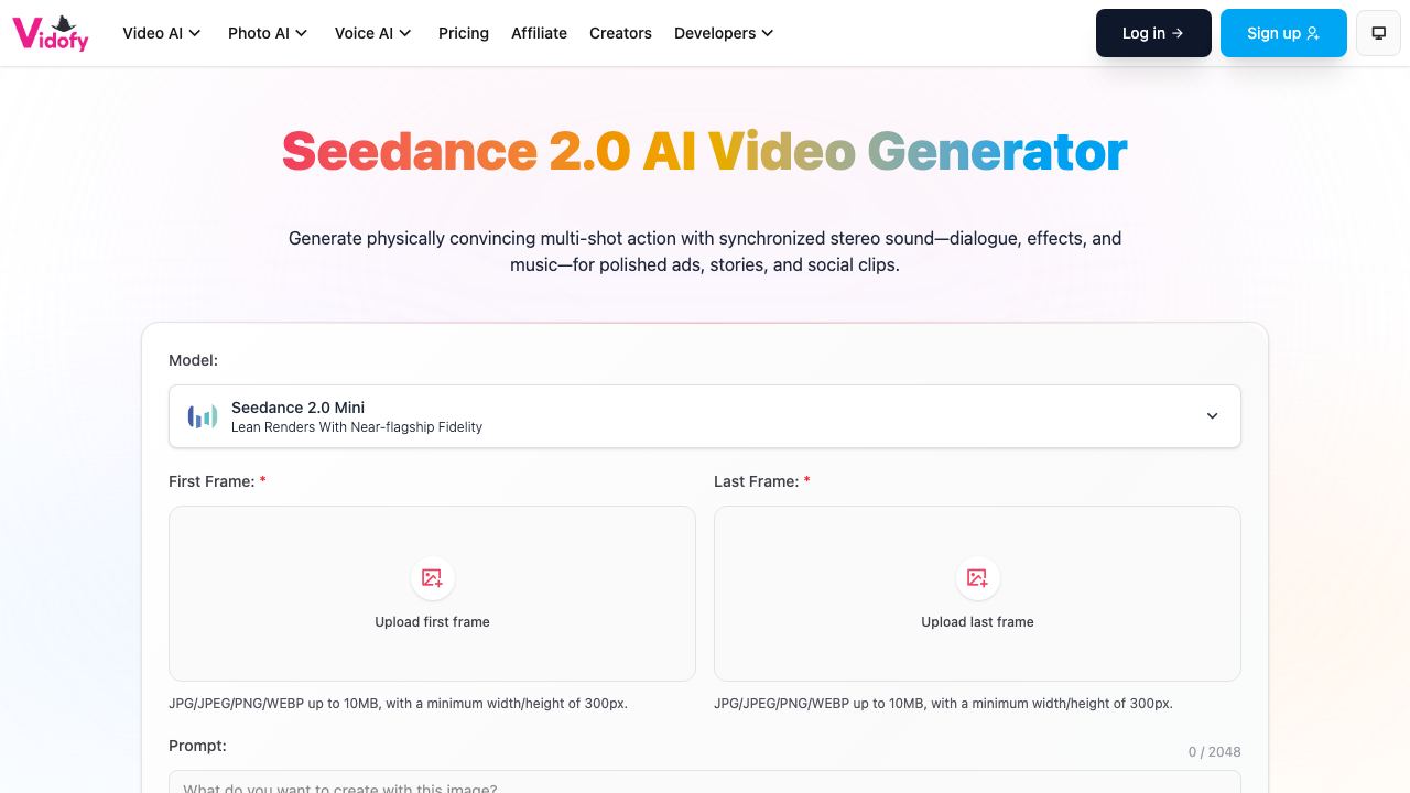 Seedance 2.0 AI Video Generator-1 网站截图