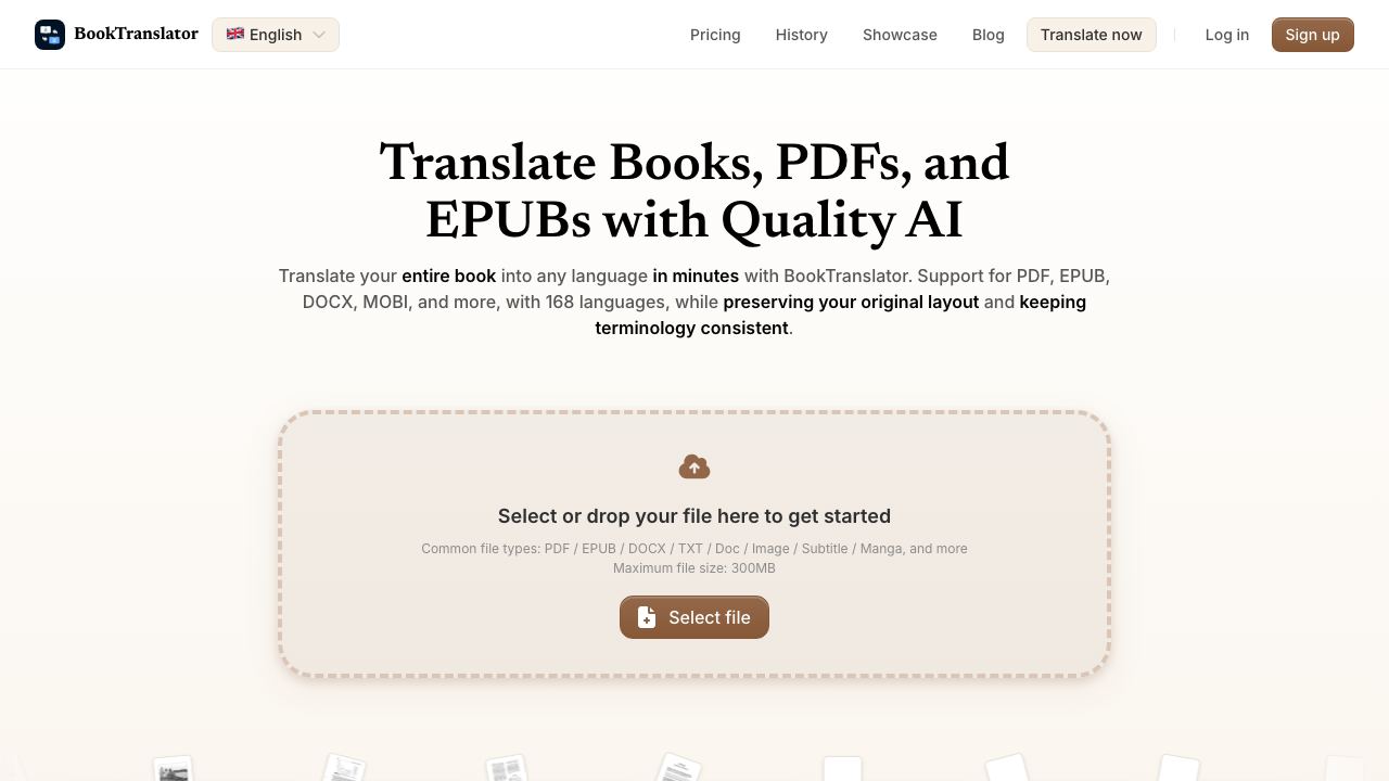 BookTranslator website screenshot