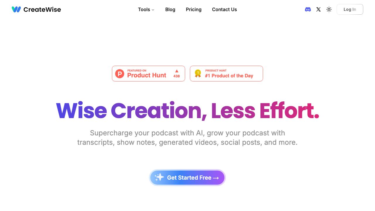 CreateWise AI 网站截图