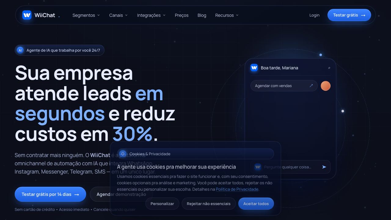 WiiChat AI ChatBot 网站截图