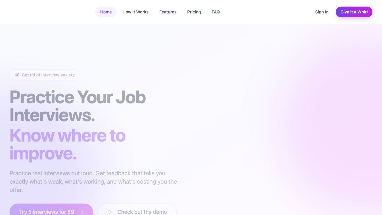 InterviewMe website screenshot