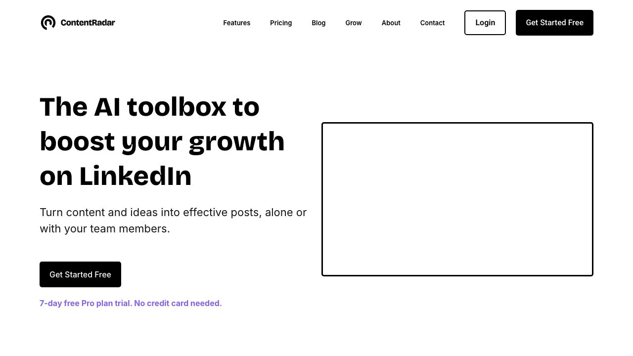 ContentRadar website screenshot