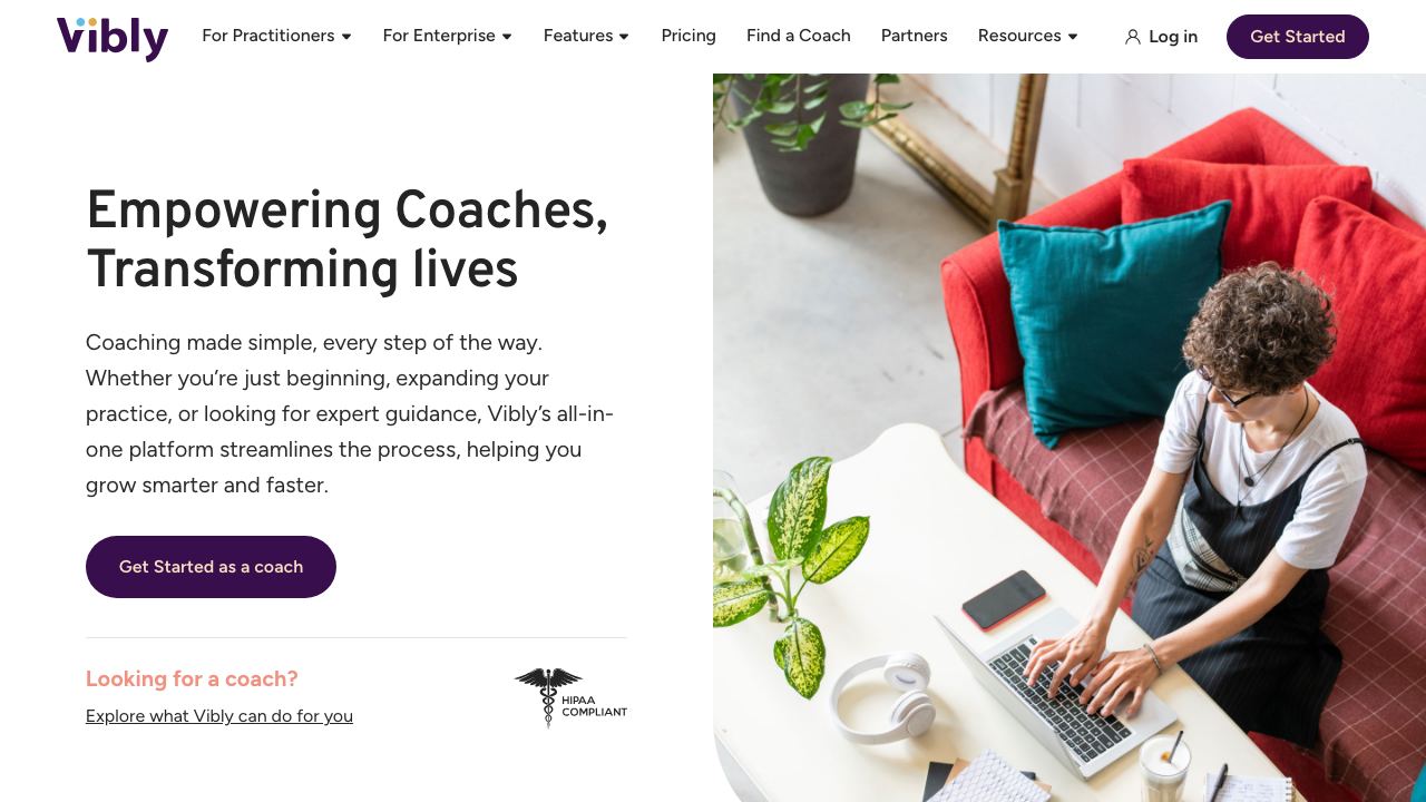 Vibly website screenshot