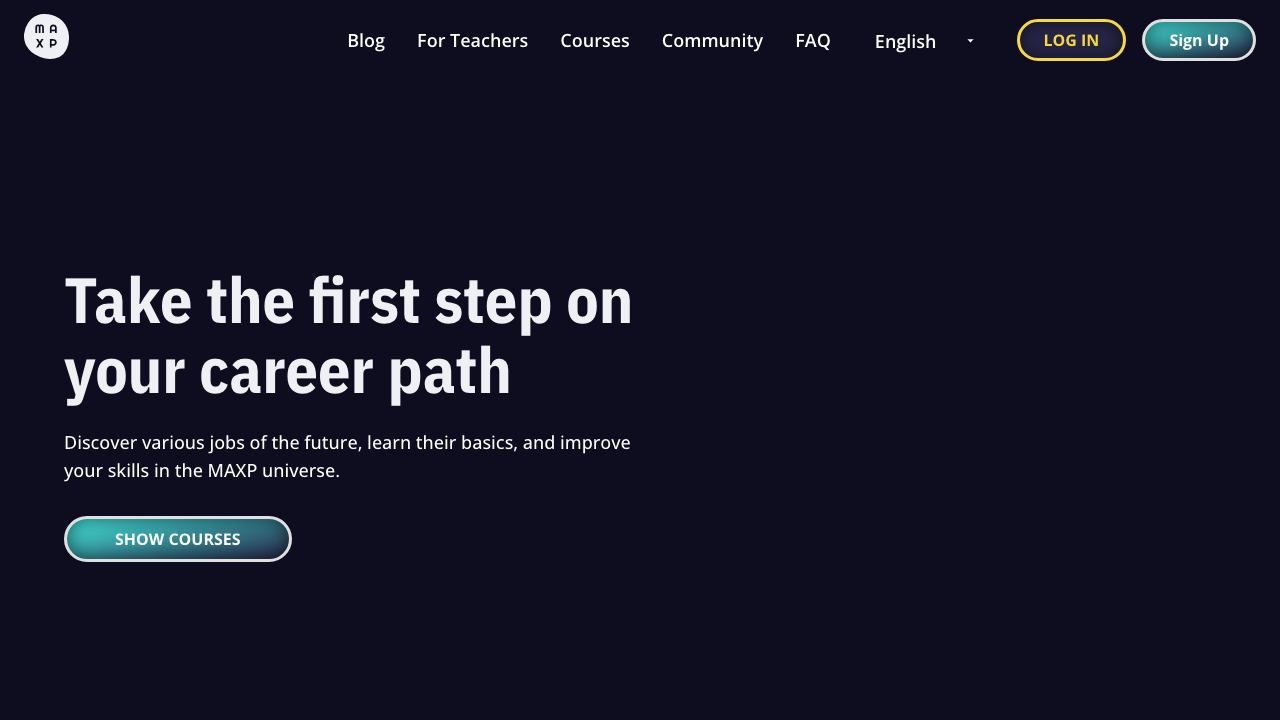 MAXP website screenshot