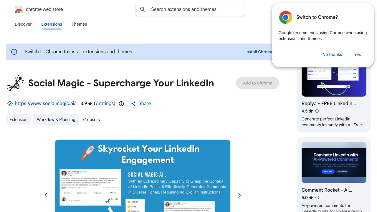Social Magic - Supercharge Your LinkedIn 网站截图