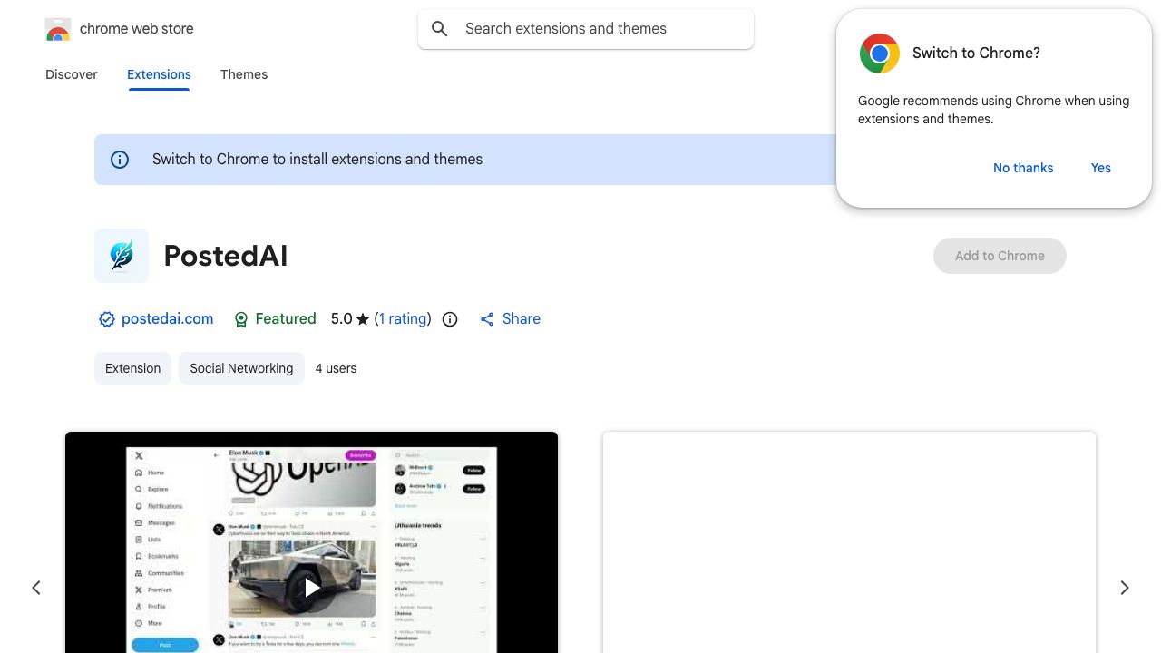 PostedAI website screenshot