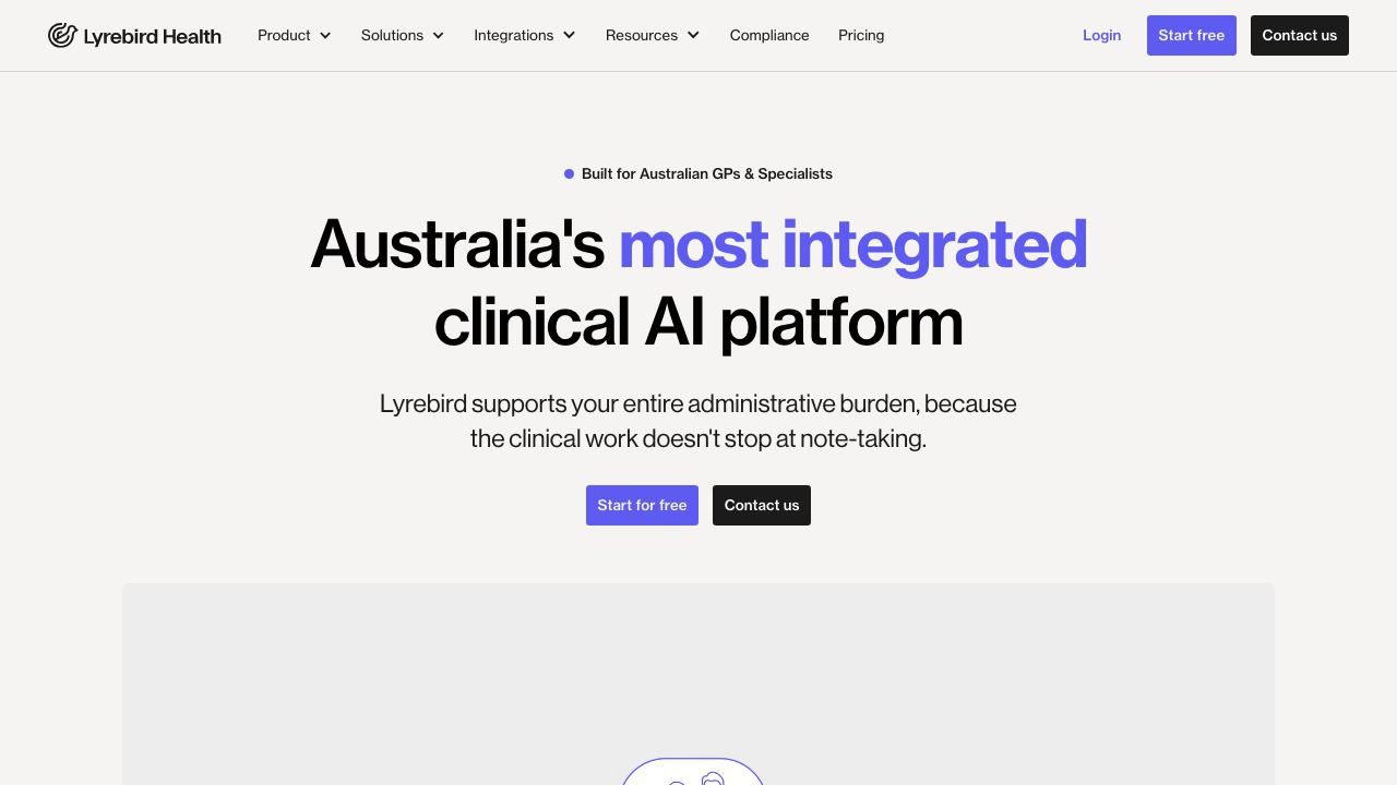 Lyrebird Health 网站截图