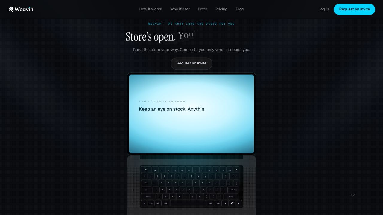 Weavin website screenshot
