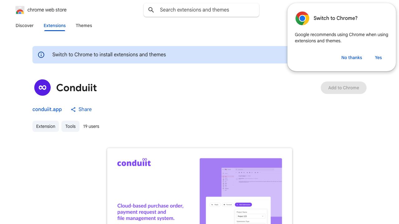 Conduiit website screenshot
