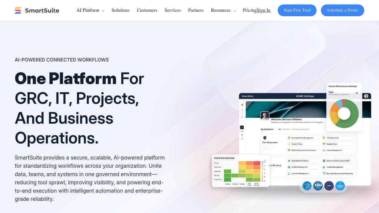 SmartSuite website screenshot