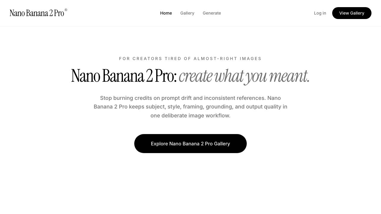 Nano Banana 2 Pro - 1 网站截图