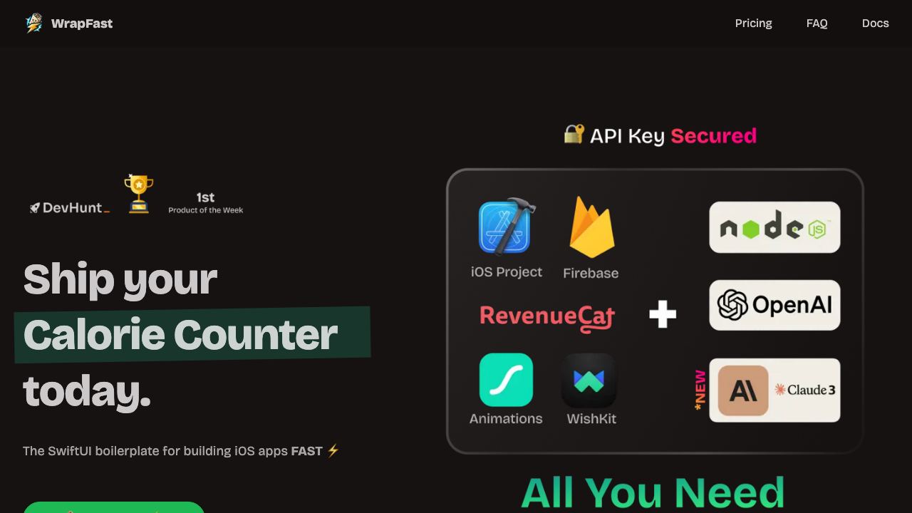 WrapFast 网站截图