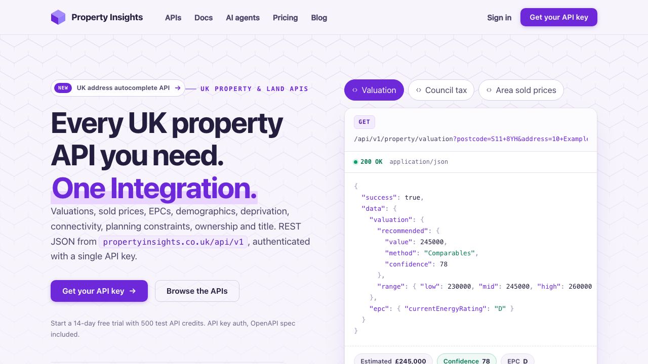 Property Insights - UK Local Data 网站截图