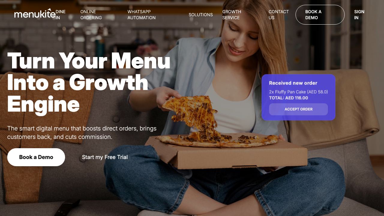 Menukite website screenshot