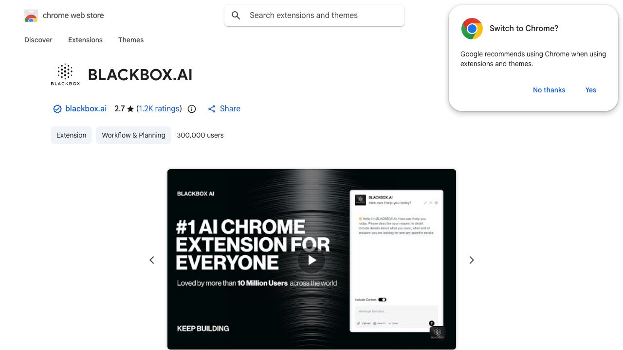 BlackboxAI 网站截图