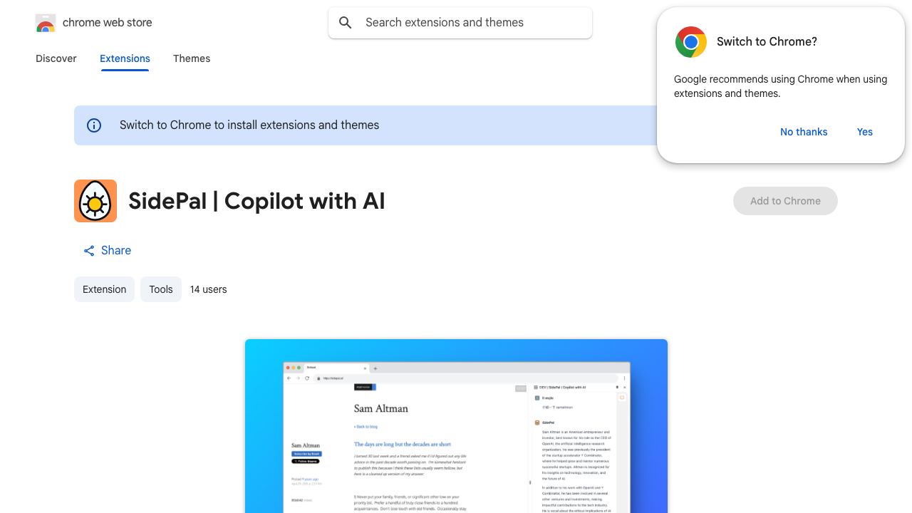 SidePal | Copilot with AI 网站截图
