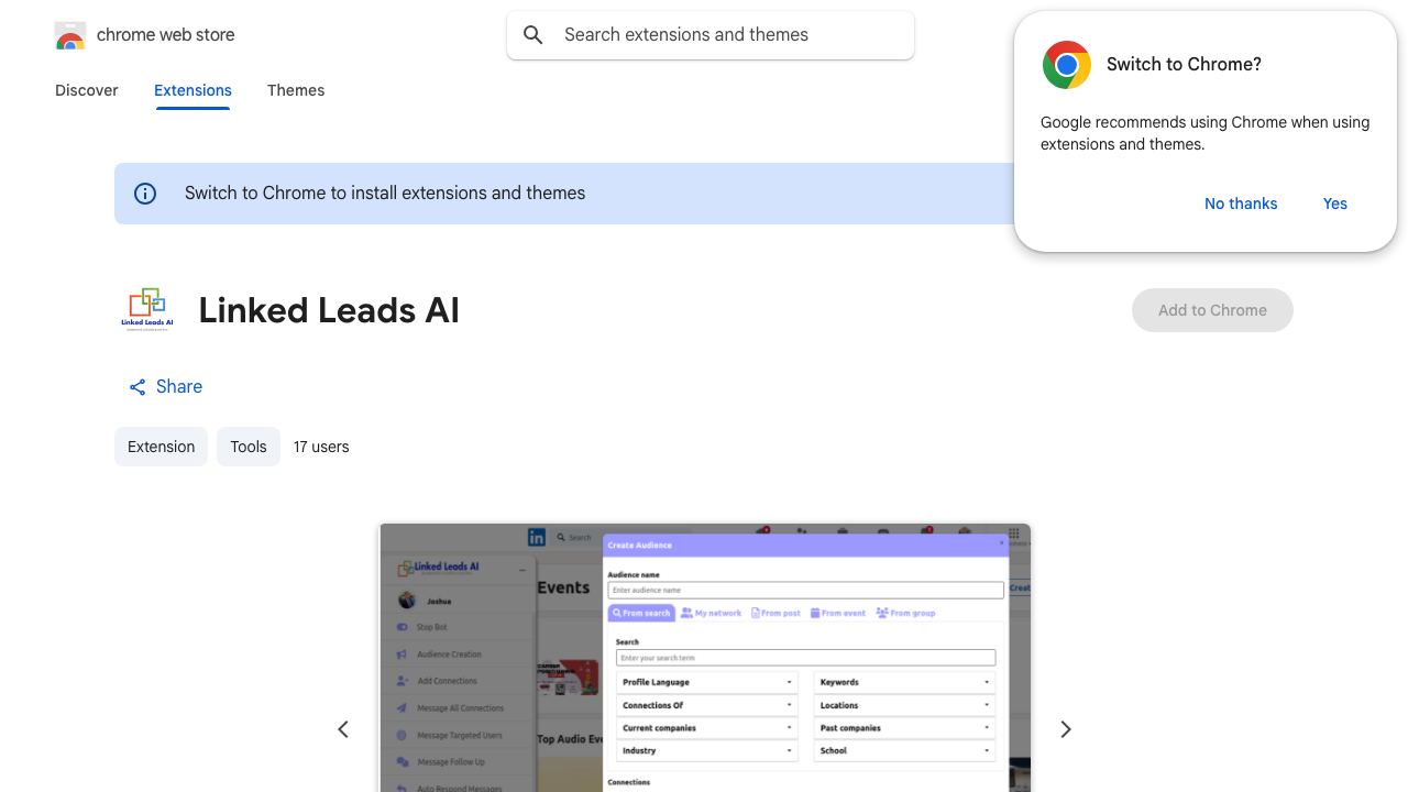 Linked Leads AI 网站截图