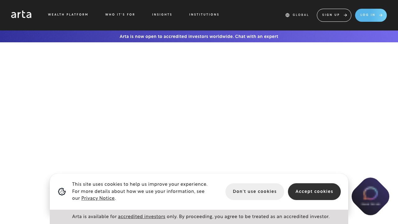 Arta Finance 网站截图