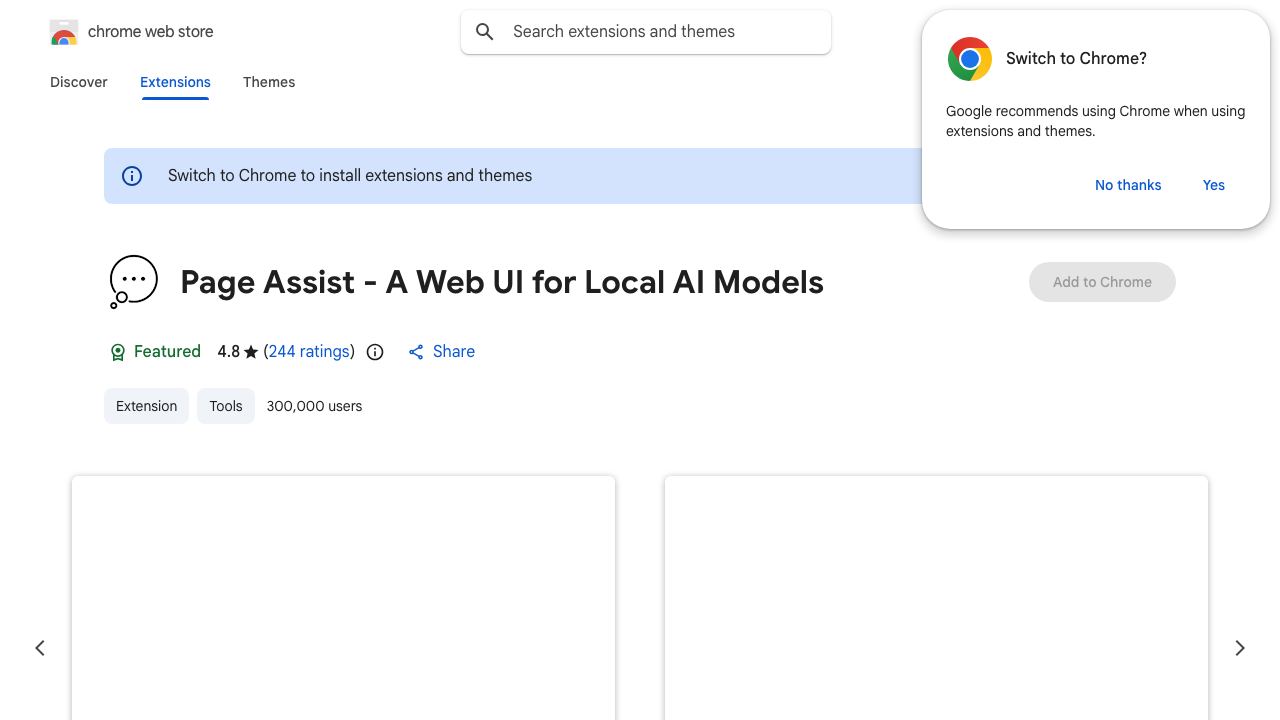 Page Assist - A Web UI for Local AI Models 网站截图