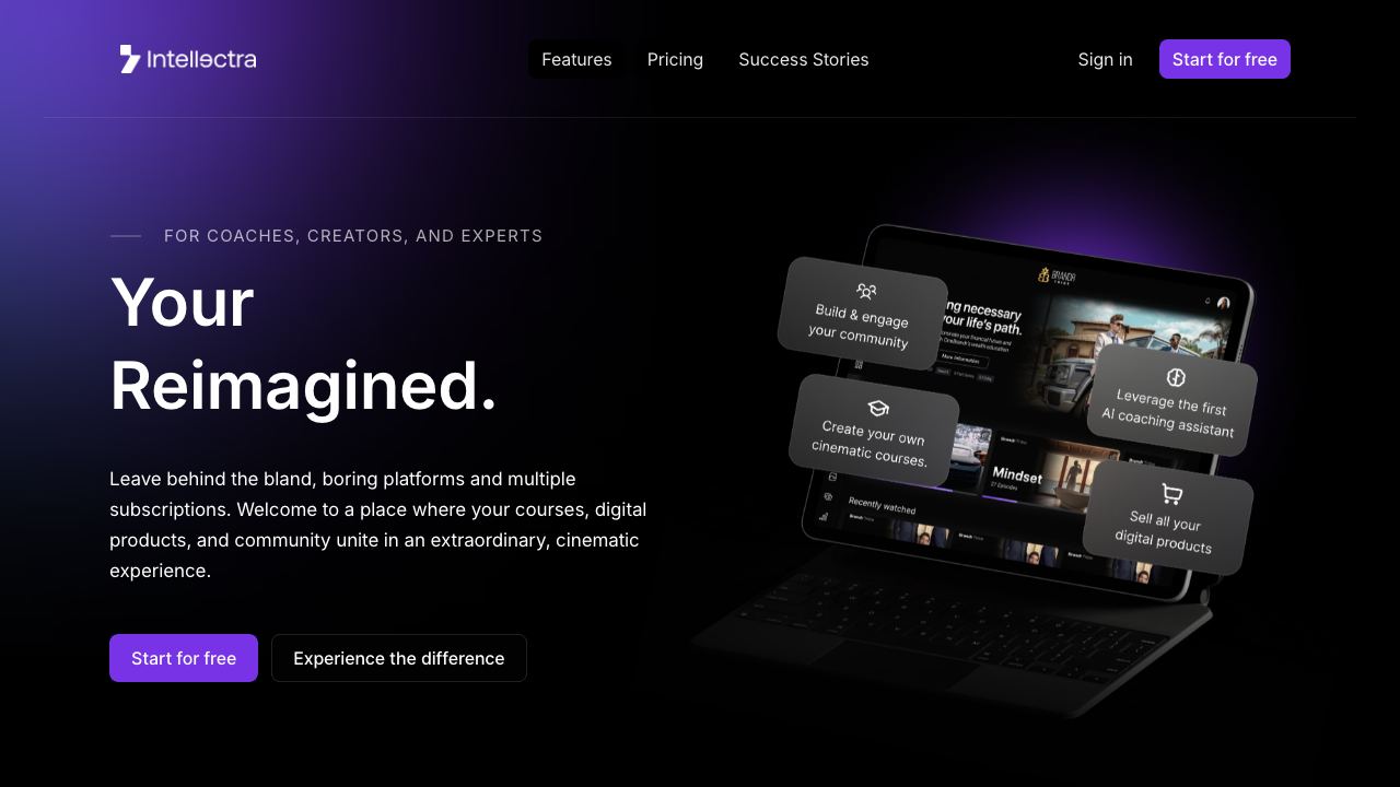 Intellectra website screenshot