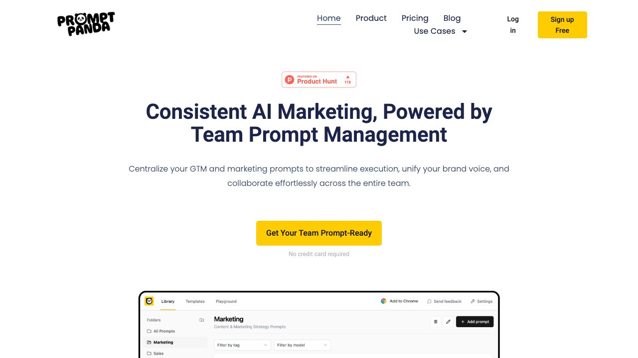 PromptPanda website screenshot