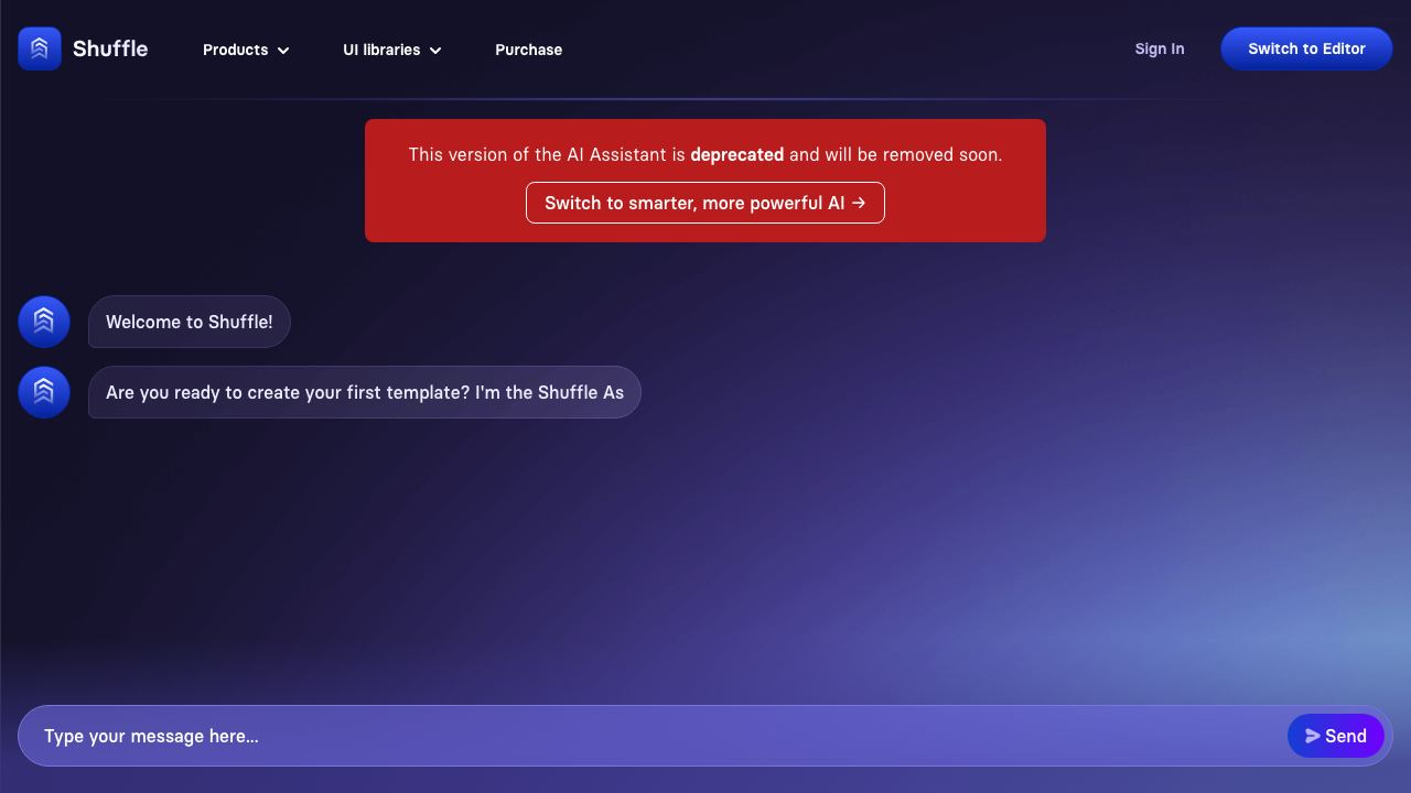 Shuffle website screenshot
