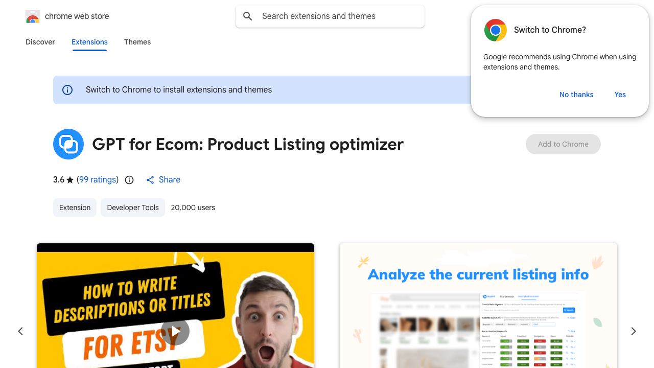 GPT for Ecom: Product Listing optimizer 网站截图