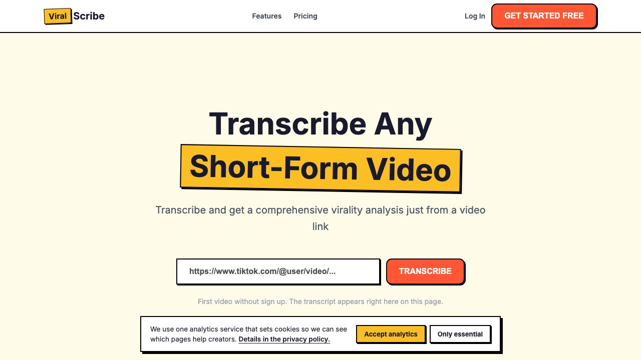 ViralScribe 网站截图