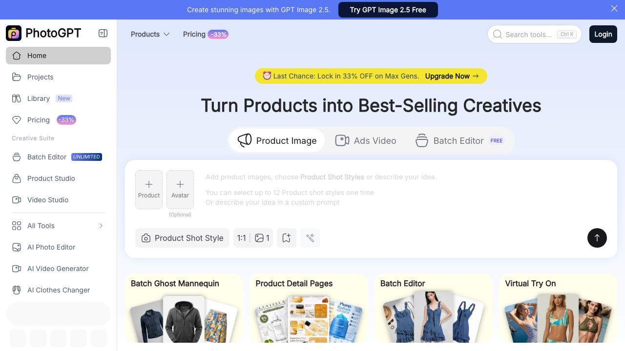 PhotoGPT website screenshot