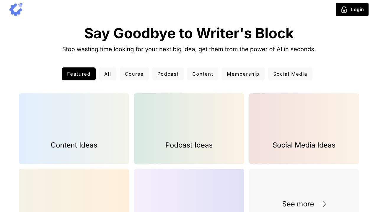 Idea Generators - Copy Creator 网站截图
