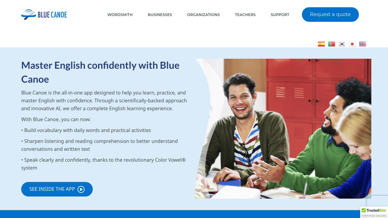 Blue Canoe website screenshot