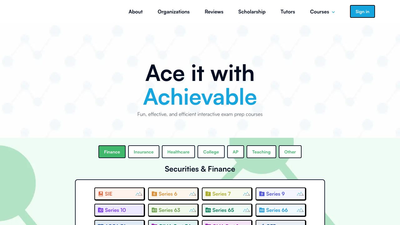 Achievable - AI adaptive learning 网站截图
