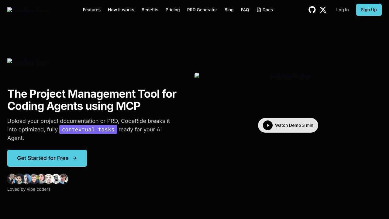 CodeRide website screenshot