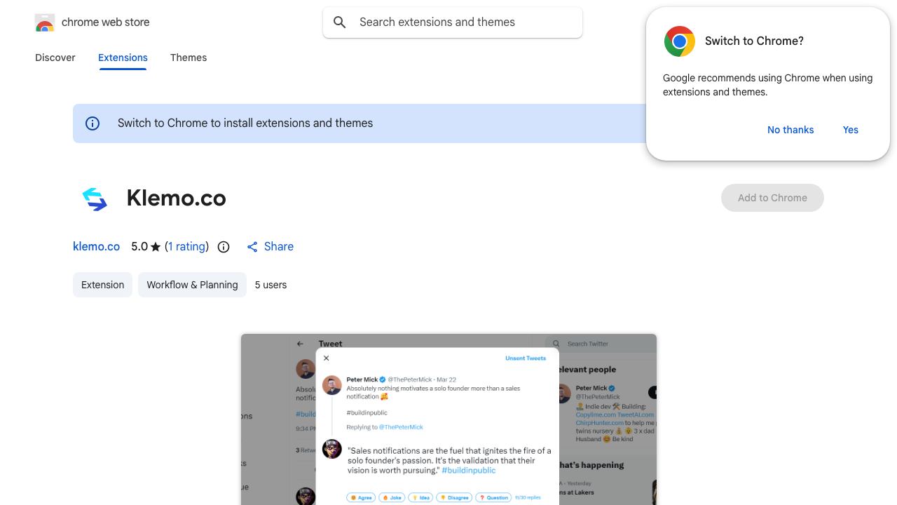 Klemo.co 网站截图