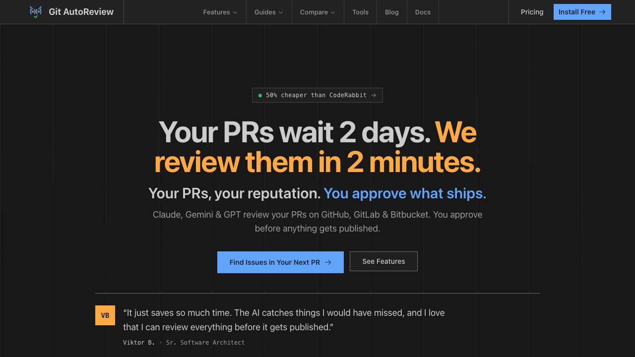 Git AutoReview website screenshot